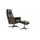 KAWOLA Relaxsessel FERREIRA Leder 78 x 106 x 78 cm schwarz mit Hocker