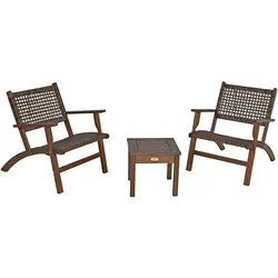 Sitzgruppe SONORA dunkelbraun Garten Sitzgruppe Outdoor Braun Holz Balkonset Set