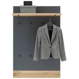DIETER KNOLL Garderobenpaneel Eiche Bianco, Anthrazit, Holzwerkstoff, furniert, massiv, 92x140x28 cm, Made in Germany, Goldenes M, DGM-Klimapakt, Aufhängemöglichkeit, Garderobe, Garderobenpaneele, Garderobenpaneele