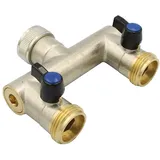 PUTEUS Wasserverteiler 2 fach 1 Zoll Messing