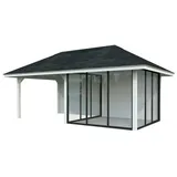 Palmako Pavillon Bianca 16,6 m2 Set 206 Slide - 28 mm weiß lackiert