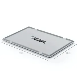 chefgastro Pizzaballenbox 8,5 x 30 x 40 cm 2-tlg. grau