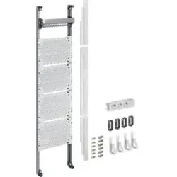 Hager UF311NW Komplettfeld Multimedia, universZ, 1050mm,1-feld, mit 6xPatchmodulen RJ45.Einbausatz für Multimediaanwendungen zum Einbau in