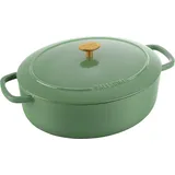 BALLARINI Bellamonte Cocotte, Gusseisen, emailliert, oval, Induktion, grün