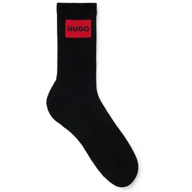 Hugo Rib Label 10267340 Socken 3 Paare Black 39-42