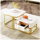 stilvora Couchtisch-Set Weiß MDF 60 x 45 x 60 cm