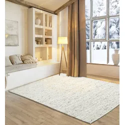 Wollteppich HOME AFFAIRE "Greith", beige (sand multi), B:70cm H:12mm L:240cm, Schurwolle, Teppiche, Wendeteppich, meliert, reine Wolle, handgewebt, Scandi, Wohnzimmer