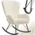 Tectake Schaukelstuhl Swing Bouclé 70 x 100 x 93 cm Creme/Schwarz