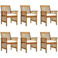 VidaXL Gartenstuhl 6 Stück mit Kissen 6 x 6