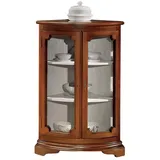 Xlmoebel Eckvitrine Traditionelle Eck-Vitrine aus Glas für das Wohnzimmer in luxuriösem (1-St., Eckvitrine) Hergestellt in Europa braun