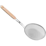 Shurzzesj Feinmaschiges Sieb, Löffelsieb Küche Langer Griff Skimmer, Rostfreie Kochutensilien, Feinmaschiger Löffel für Mehl, Gemüse, Kaffee, Zucker, Gewürze