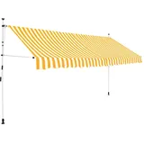 vidaXL Einziehbare Markise Handbetrieben 350 cm Orange/Weiß Gestreift