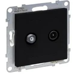 Legrand 765370 SEANO Einzeldose TV-SAT für 2 Kabel und HD-TV in der Farbe Anthrazit lackiert