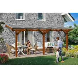 SKANHOLZ Terrassenüberdachung Bormio 541 x 350 cm nussbaum