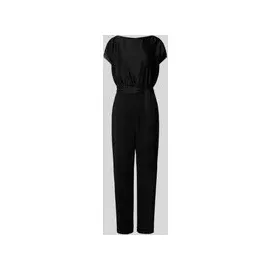 Swing Jumpsuit mit Rundhalsausschnitt, Black, 42