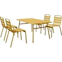 vente-unique Gartenmöbel-Set 5-tlg. Senfgelb
