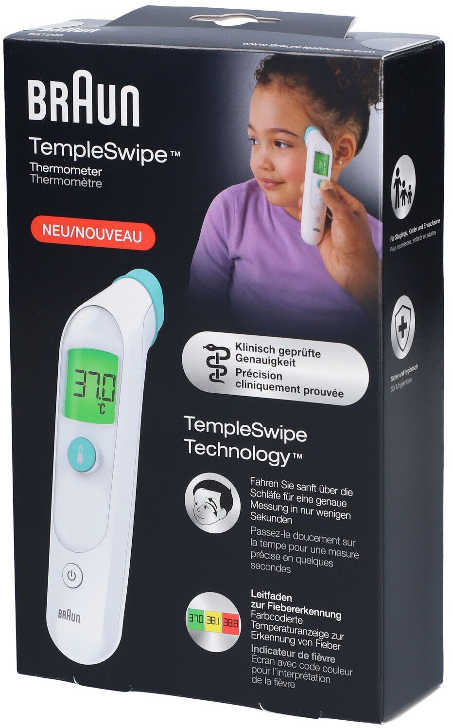 Braun Templeswipe Digitales Thermometer Bst200