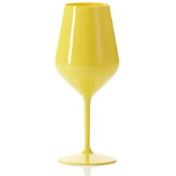 6 Mehrweg Wein Cocktail Gläser Spritz gelb Tritan 470ml Wiederverwendbar Kunststoff unzerbrechlich