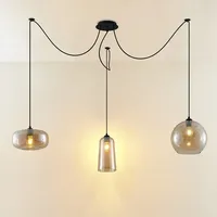 LUCANDE Zyli 3-flg. E27 60 cm Vintage/Glas