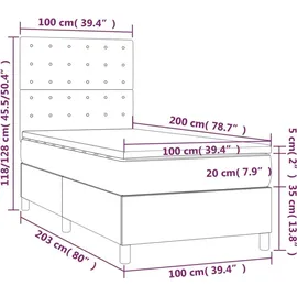 vidaXL Boxspringbett 100 x 200 cm Schwarz