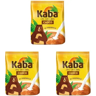 Kaba Choco 400g Beutel Trinkschokolade, das Original Kakaopulver zum Anrühren in kalter und warmer Milch (Packung mit 3)