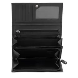 Aufbewahrungstasche, Damen, schwarz, Leder, gemustert, Taschen