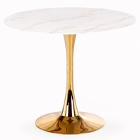 OXM Casemiro runder Tisch für Küche oder Wohnzimmer Marmor Weiß / Gold