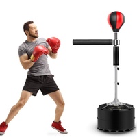 Clevoers Punchingball mit Drehbarer Stange, Standboxsack Boxsack mit 360° Reflex Bar für Einsatz im Fitness-Studio sowie zu Hause, Höhenverstellbar Sandsäcke Punchingbälle 145-165cm