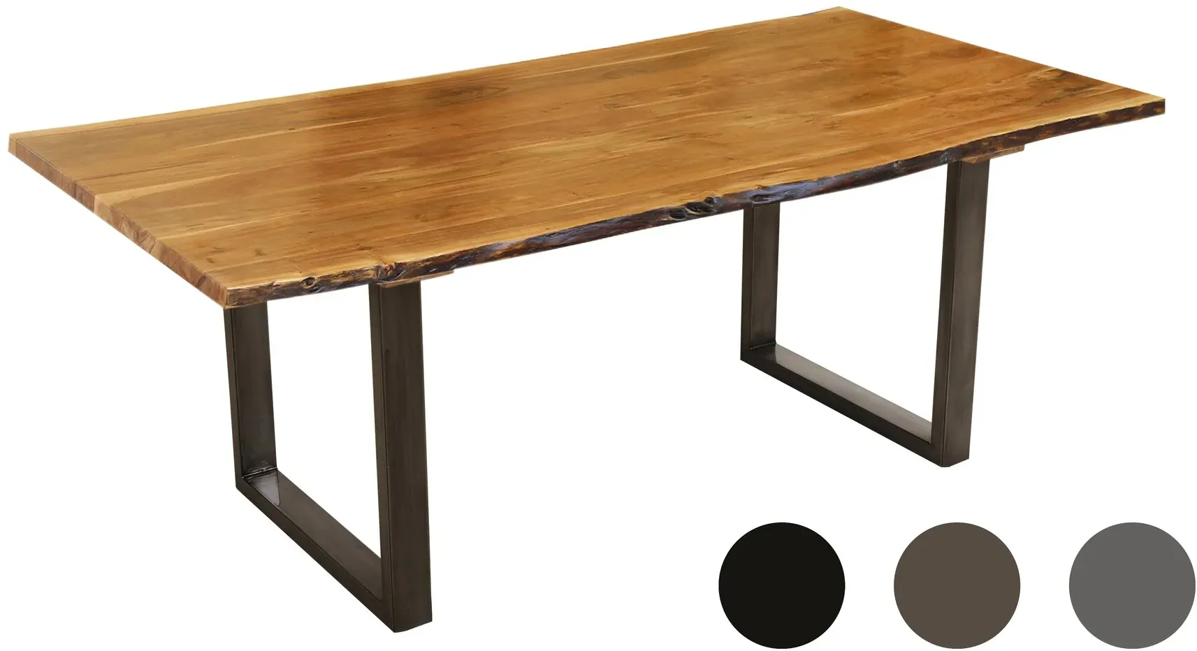 3S Frankenmöbel »Agra« Massivholz Esstisch TI-0429 / Akazie / 140x90 cm / Eisen natur