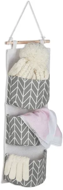 Relaxdays Hängeorganizer aus Stoff Creme,Hellbraun,Grau