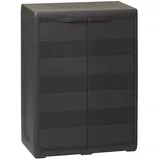 vidaXL Gartenschrank mit 1 Regal Haushaltsschrank Kunststoffschrank Spindschrank Schrank Spind Terrassenschrank Balkonschrank Schwarz