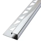 Dalsys Fliesenschiene Edelstahl Poliert 2,5m x 8mm Eckprofil Quadrat