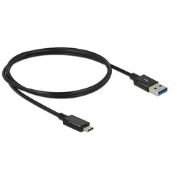 DeLOCK USB 3.1 Kabel 1m A zu C SuperSpeed Gen2 St./St. schwarz
