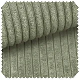 novely® Stoff PORTO - Polsterstoff in Breitcord-Optik - Ultraweicher Möbelstoff, Samtige Haptik, Reißfest, Fusselfrei, Robust, Meterware, 1lfm grün