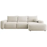 Selsey Ecksofa Chenille 4-Sitzer Creme