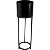 Vivanno Blumentopf auf Ständer mit Beinen Füßen Gestell Elevate Round Schwarz (79x25 cm)