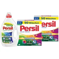 PERSIL Pulver 2x 50 WL (100WL) Color 2x 3kg & Kraft-Gel 50 WL Universal 1x 2,25l