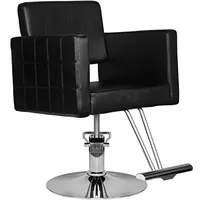 Activeshop Friseurstuhl Friseursessel Frisörstuhl Friseureinrichtung Friseurbedarf HS33 Schwarz Mit Chrombasis und höhenverstellbarer Barber Friseur Stuhle