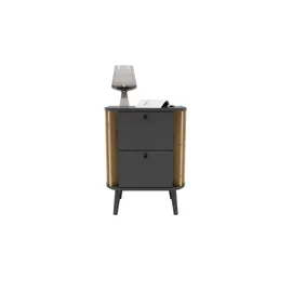 xonox.home Nachtschrank Pure 45 x 60 x 33 cm Grau/Eiche