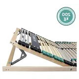 Lattenrost 120x200 bis 200Kg, Kopfteil verstellbar, 7-Zonen-Lattenrost mit 42 Latten, aus Buchenholz
