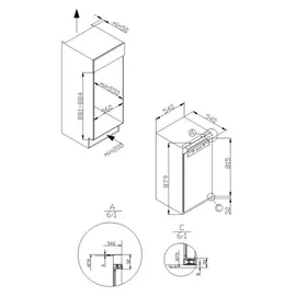 Amica EKS 16181-1 Einbaukühlschrank (116 l, 871 mm hoch)