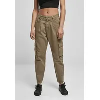 URBAN CLASSICS Ladies Ballon Fit Cargo Twill Pants in Khaki, Größe 28