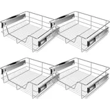 Teleskopschublade Küchenschublade Küchenschrank Korbauszug Schrankauszug Vollauszug Schublade 4x 60cm - Silber - Kesser