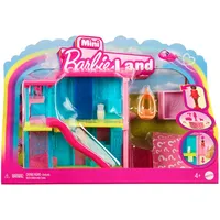 Barbie Mini BarbieLand Puppenhaus-Sets, Mini-Traumvilla mit Überraschung, ca. 4 cm große Barbie-Puppe, Möbel und Zubehörteile, plus Aufzug und Pool (Stile können abweichen), HYF46