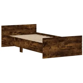 vidaXL Bettgestell ohne Matratze Räuchereiche 100x200 cm Holzwerkstoff