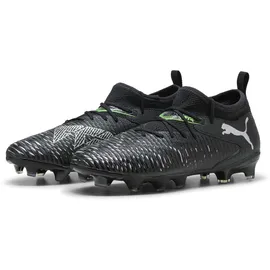 Puma Future 8 Match FG/AG JR, Unisex Fussballschuh, Puma Black-Puma Silver-Fluo Green,