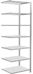 Schulte Anbauregal Büro-Steckregal MULTIplus150 2300 x 750 x 600 mm 7 Fachböden Längenriegel RAL 7035 lichtgrau ohne Mittelanschlag