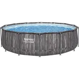 BESTWAY Steel Pro MAX Solo Pool Ø 427 x 107 cm Holz-Optik