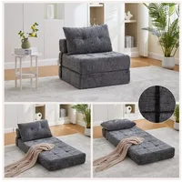 ANYSUN Schlafsofa kompaktes Klappsofa,Schlafsofa mit Kissen, Bodensofa, faltbare Matratze mit Rückenlehne, tragbares Klappsofa, 1 Teile, bequemes Einzelsofa, Loungesesselfür Wohnzimmer und Schlafzimmer grau