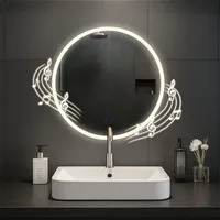 CLP Badspiegel Laconia mit Beleuchtung, Bluetooth-Lautsprecher, Anti-Beschlag Badezimmerspiegel, runder